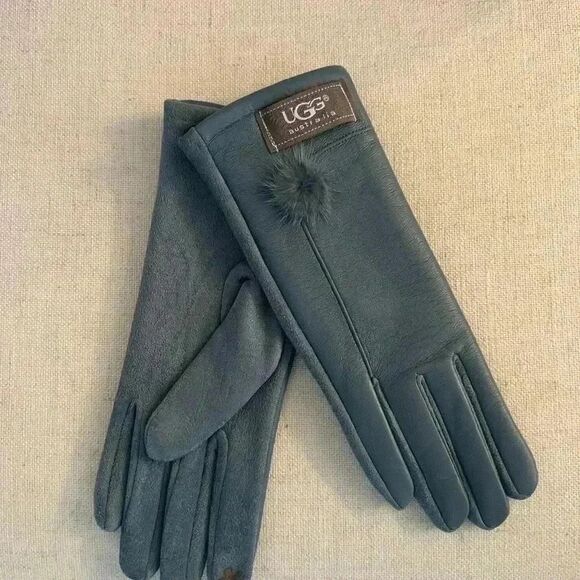 UGG blue leather gloves - Picture 2 of 3
